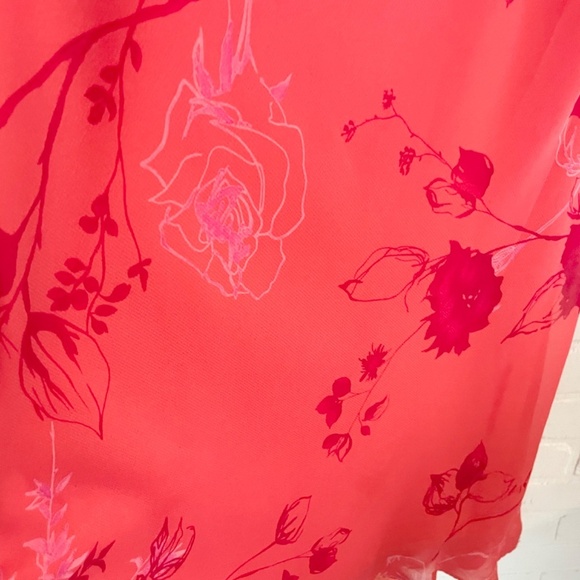 Vintage Vibrant Red and Pink Midi Dress - Picture 9 of 13